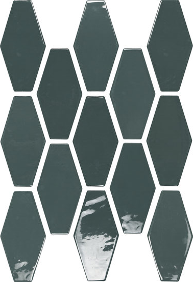 A035851 HARLEQUIN DARK GREEN 10x20 Ape Ceramica