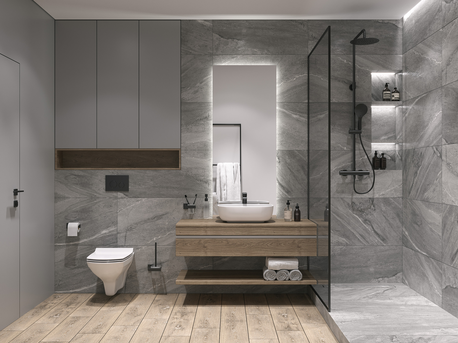 17018 Castello Темно-серый рельеф ректификат 44,8x89,8 Cersanit фото 13