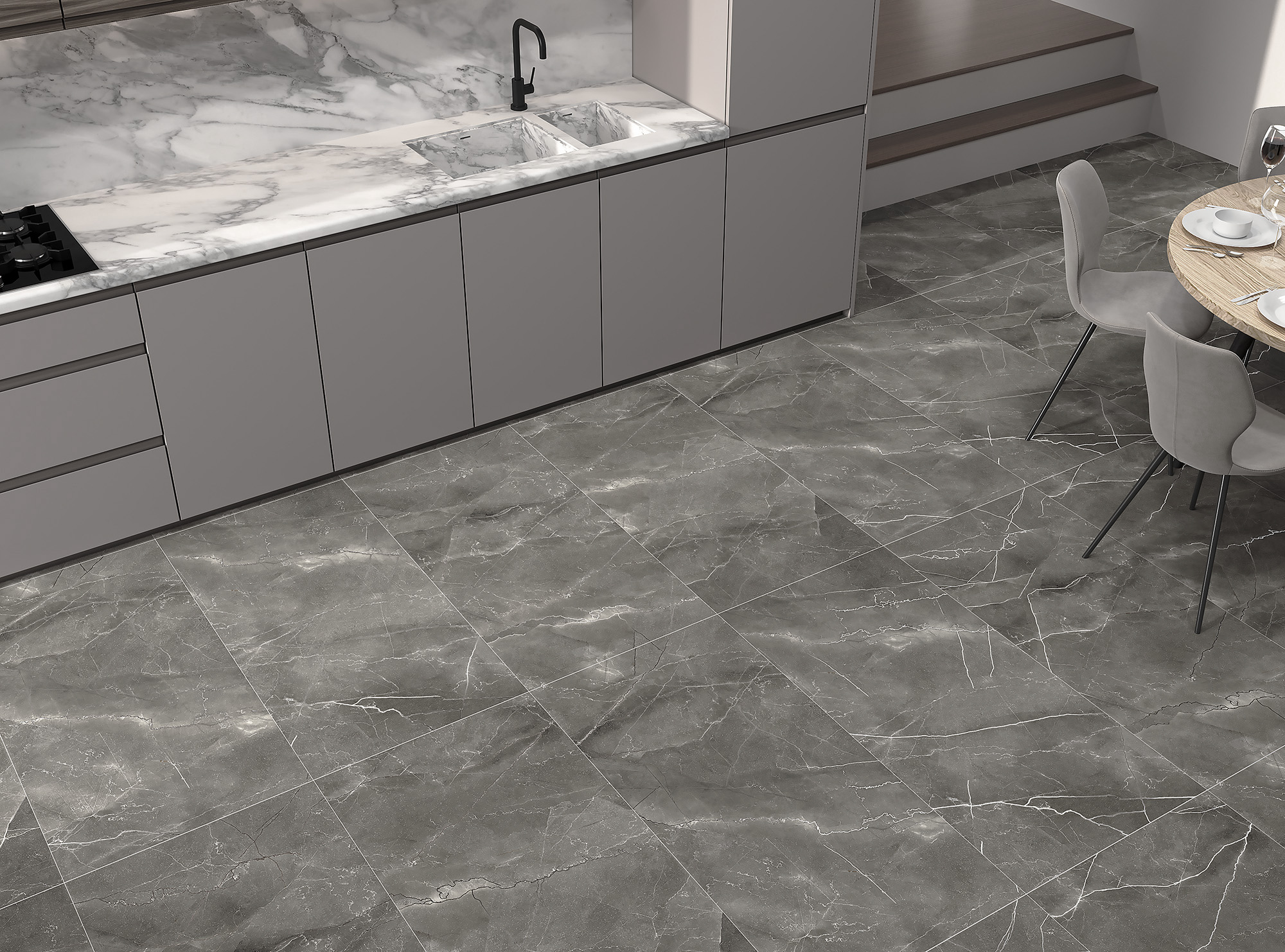 FP1014-A Pulpis Nero Full Polished 60x60 Arcadia Ceramica