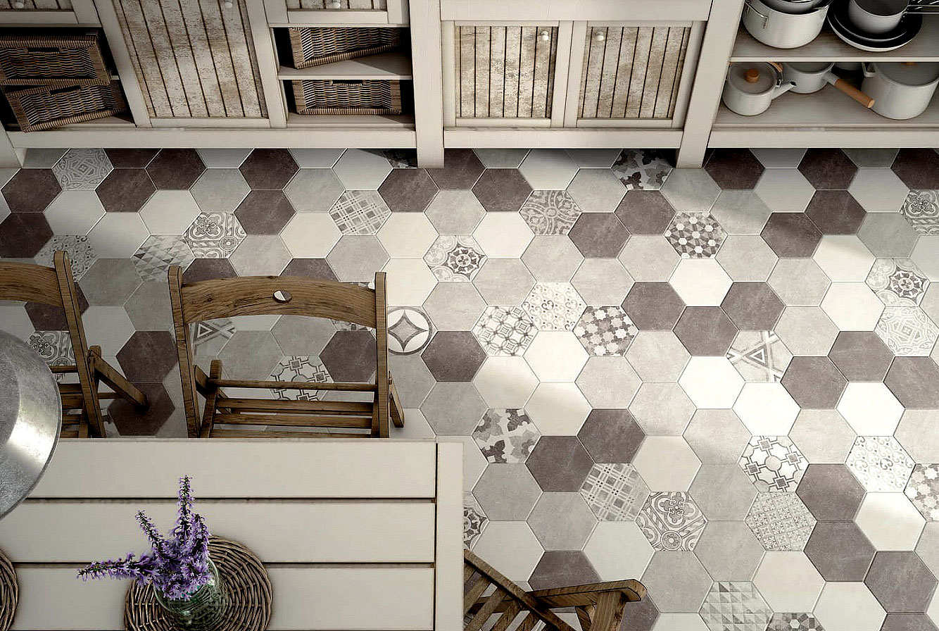 22096 Hexatile Cement Mink 17,5x20 EQUIPE
