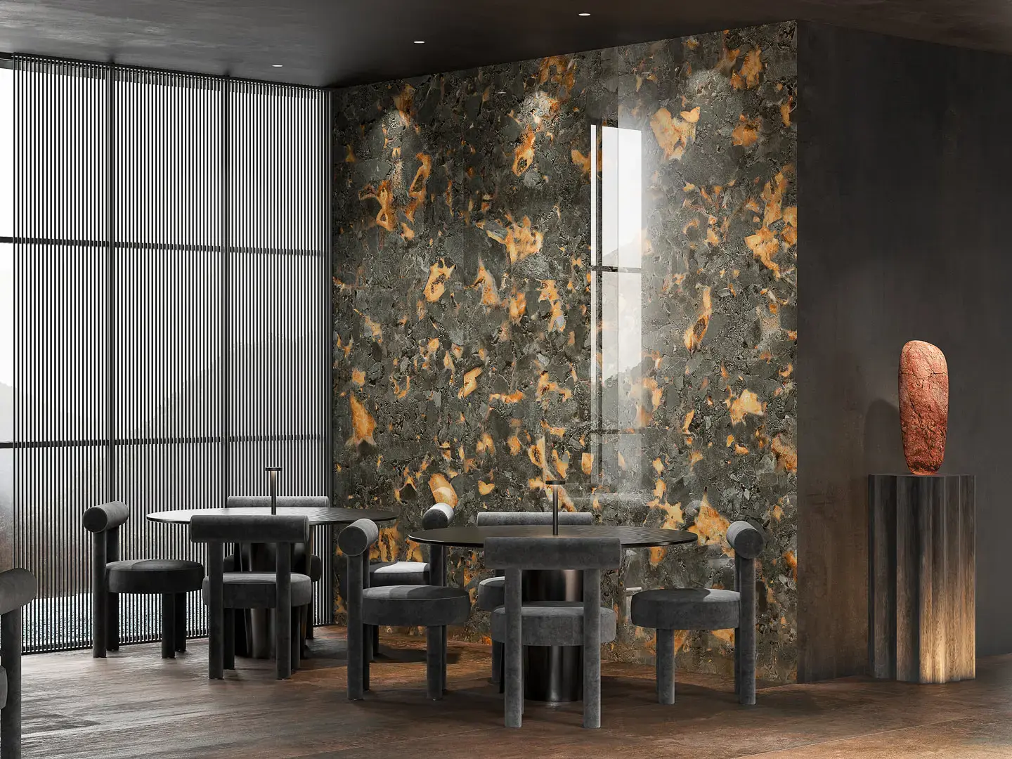 SL1232G0342R6 Лава чёрный лаппатированный обрезной 119,5x320x0,6 Kerama Marazzi фото 5