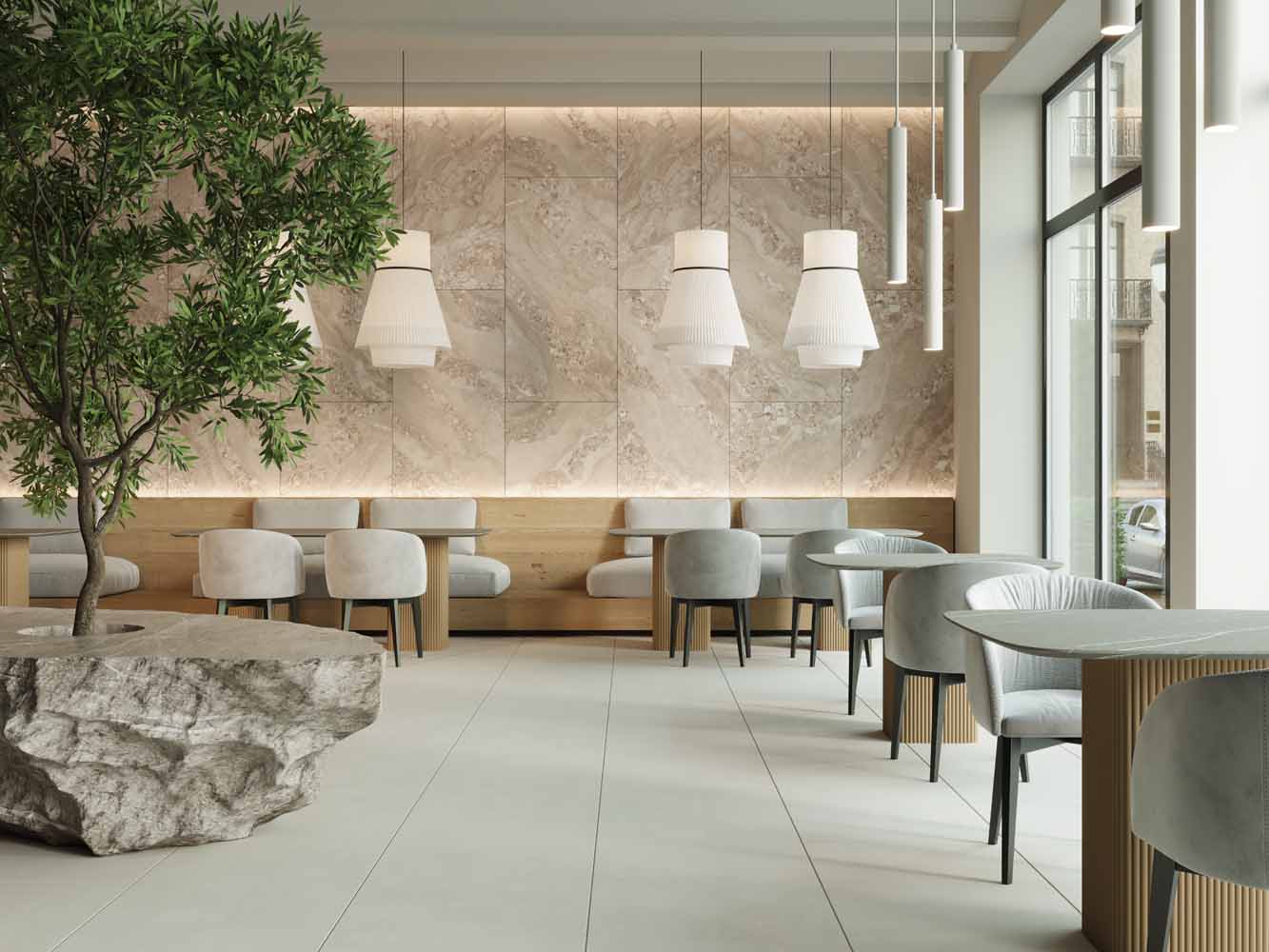 OM02 Плинтус Oceanmist Beige неполированный 7x60 Ametis by Estima