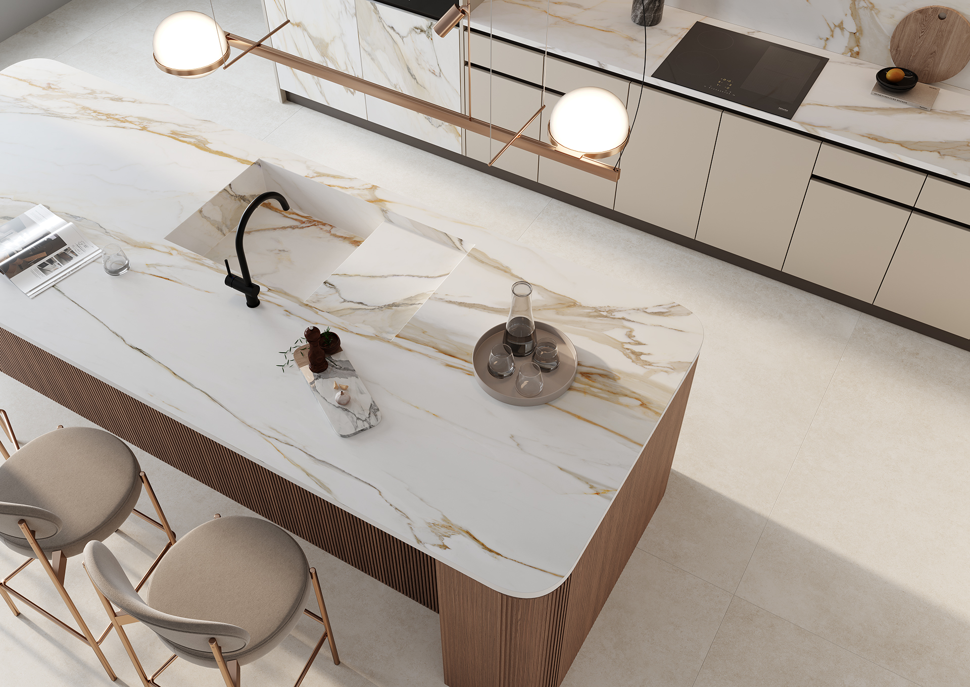Calacatta Gold Gloss Polished 6mm 160x320 Venux Surface фото 6