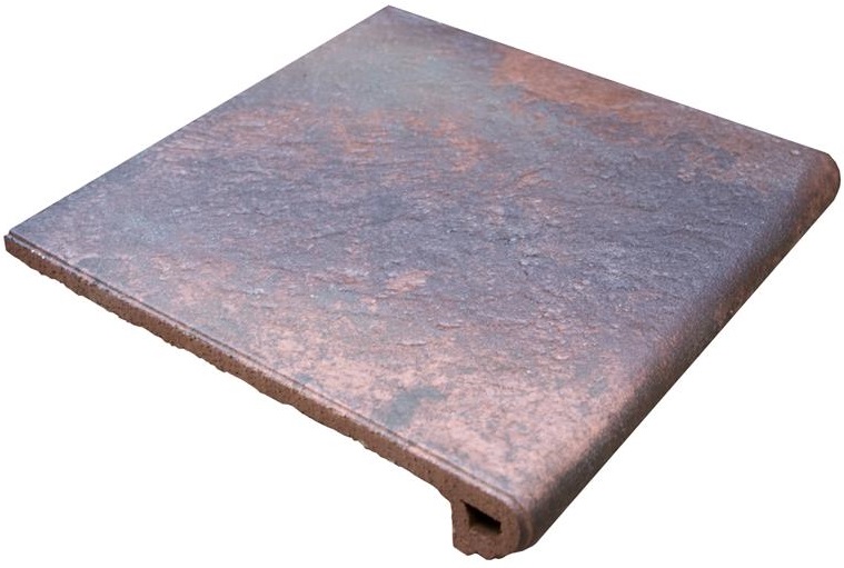 906866 Peldano Redondo 33 Metal Red 32.5x33 Gres de Aragon