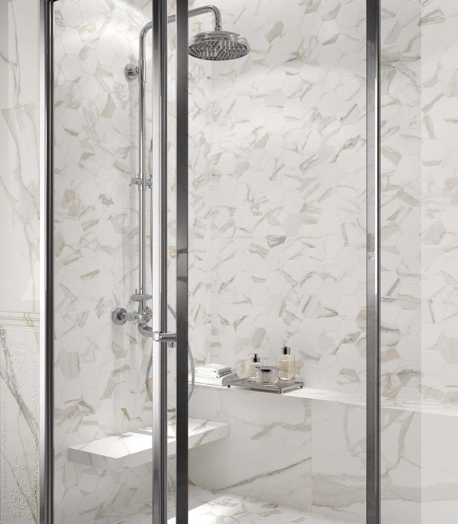 620070000634 Charme Evo Statuario Scalino Angolare Sinistro 33x60 Italon