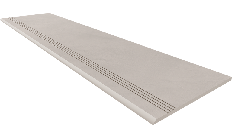 Ступень GF01 Graffito Light Grey неполированный с насечками 30x120 Estima