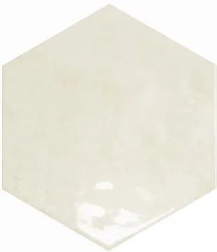 130059 Плитка Spark Hex Ivory Glossy 15x17.3 DNA Tiles