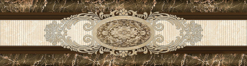 282 Плитка Бордюр Hermitage Центр 8.5x30 Eurotile Ceramica