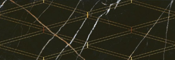 588112001 Плитка Black&Gold Rombi Decor 24.2x70 Eletto Ceramica