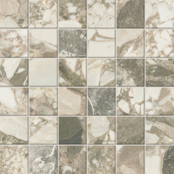 610110001074 Мозаика Forte dei Marmi Ceppo Apuano Cream Mosaic 30x30 Atlas Concorde Russia