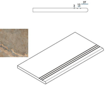 620040000026 Ступени DARK GRADINO ROUND GRIP DX 30x60 Italon