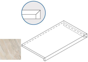 620070000695 Ступени White X2 SCALINO ANGOLARE DX 30x60 Italon