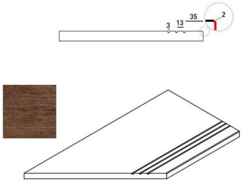 620090000243 Керамогранит PEPPER BORDO GRIP SX 30x60 Italon