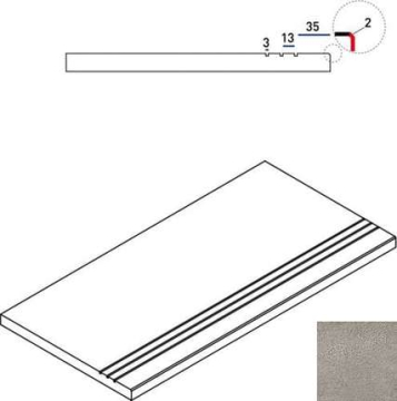 620090001033 Ступени Grey Bordo Grip 30x60 Italon