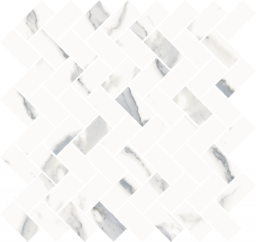 620110000211 Мозаика Stellaris Statuario White Mosaico Cross Nat 31.5x29.7 Italon