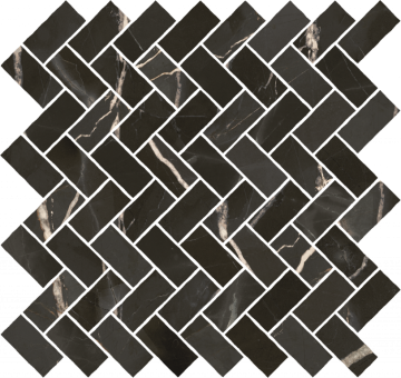 620110000217 Мозаика Stellaris Absolut Black Mosaico Cross Nat 31.5x29.7 Italon