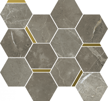 620110000225 Мозаика Stellaris Tuscania Grey Mosaico Chic Nat 28.3x32.8 Italon