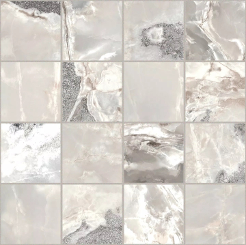767695 Мозаика Onyx&More Silver Blend Glossy Mosaico 6mm 7,5x7,5 30x30 Casa Dolce Casa