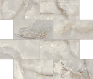 767705 Мозаика Onyx&More Silver Onyx Glossy Modulo Muretto 6mm 7,5x15 30x30 Casa Dolce Casa