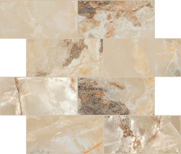 767786 Мозаика Onyx&More Golden Blend Satin Modulo Muretto 6mm 7,5x15 30x30 Casa Dolce Casa