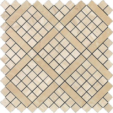 9MVA Мозаика Marvel Travertino Alabastrino Diagonal Mosaic 30.5x30.5 Atlas Concorde