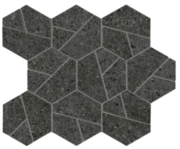 A7C2 Мозаика Boost Stone Tarmac Mosaico Hex 25x28,5 Atlas Concorde