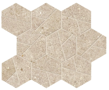 A7CV Мозаика Boost Stone Cream Mosaico Hex 25x28,5 Atlas Concorde