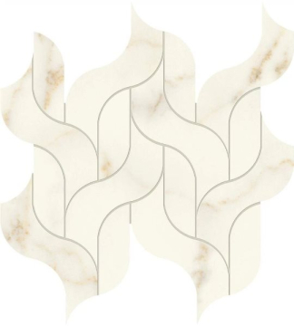 AF8R Мозаика Marvel Calacatta Apuano Mosaico Waterfall Lappato 30,5x27,7 Atlas Concorde