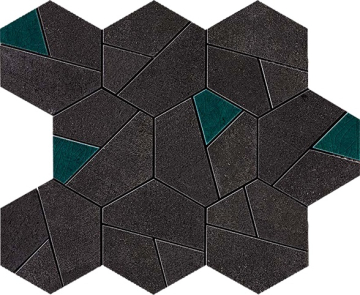 AN7A Мозаика Boost Tarmac Mosaico Hex Jade 25x28.5 Atlas Concorde