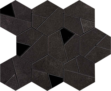 AN7B Мозаика Boost Tarmac Mosaico Hex Black 25x28.5 Atlas Concorde