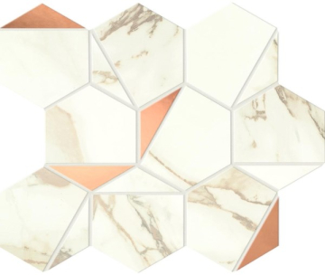 Atlas Concorde A4WW Мозаика Marvel Calacatta Imperiale Gold Hex Shiny 25,1x29 Atlas Concorde
