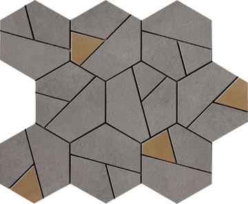 Atlas Concorde AN68 Мозаика Boost Smoke Mosaico Hex Yellow 25x28.5 Atlas Concorde