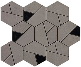 Atlas Concorde AN69 Мозаика Boost Smoke Mosaico Hex Black 25x28.5 Atlas Concorde