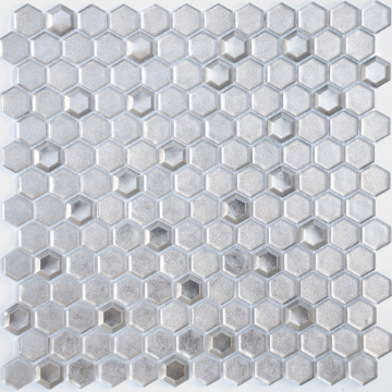 Caramelle Mosaic Мозаика Argento grani hexagon 23x13x6 300x300х6 Caramelle Mosaic