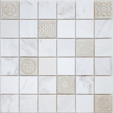 Caramelle Mosaic Мозаика Art Dolomiti bianco MAT 48x48x8 300x300x8 Caramelle Mosaic