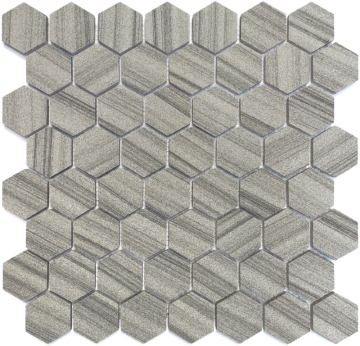Caramelle Mosaic Мозаика Marmara grey POL hex 23x40x6 292x289x6 Caramelle Mosaic
