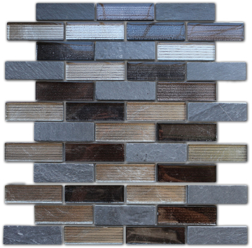 Caramelle Mosaic Мозаика Naturelle Alcantara Nero 23x73 30.5х30.5 Caramelle Mosaic