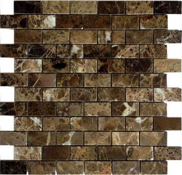 Caramelle Mosaic Мозаика Pietrine Emperador Dark POL 2.3x4.8 29.8x29.8 Caramelle Mosaic
