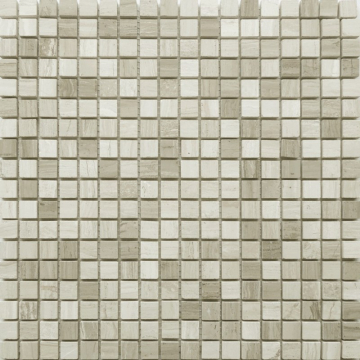 Caramelle Mosaic Мозаика Pietrine Travertino Silver POL 15x15 - толщ. 4 мм 305x305 Caramelle Mosaic