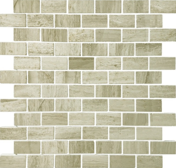 Caramelle Mosaic Мозаика Pietrine Travertino Silver POL 2.3x4.8 - толщ. 4 мм 29.8x29.8 Caramelle Mosaic