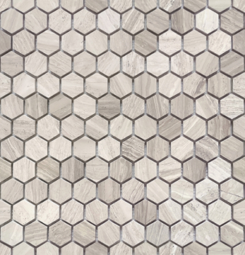 Caramelle Mosaic Мозаика Travertino silver MAT hex 18x30x6 285x305x6 Caramelle Mosaic