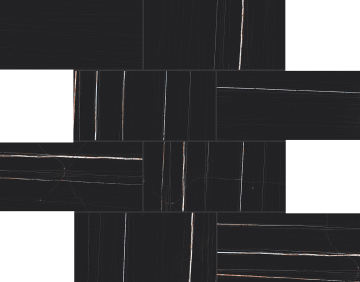Casa Dolce Casa 752809 Мозаика Stones 2.0 Sahara Noir Glossy Muretto 6mm 7,5x15 30x30 Casa Dolce Casa