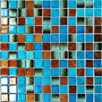 CR 5079 Мозаика Crystal фольгированная бирюзово-коричневая 30x30 Keramissimo