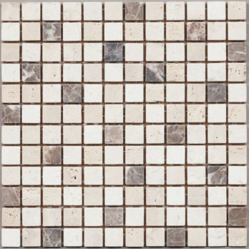 DAO Мозаика DAO-03 Travertine, Dark Emperador камень+травертин 2.3х2.3 30х30 DAO