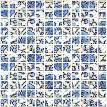 DT19 Плитка Декор Мотив синий 29.8х29.8 Kerama Marazzi