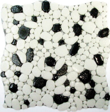E-048 Мозаика Gravel бело-черный микс гравий антислип 30.5x30.5 Keramissimo