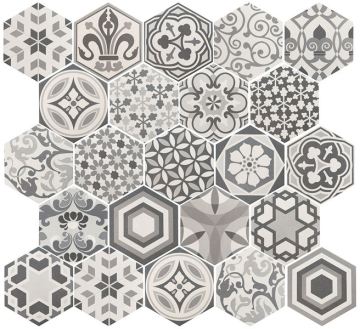 EQUIPE 21357 Керамогранит Hexatile Harmony B&W 17,5x20 EQUIPE