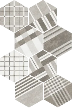 EQUIPE 22101 Керамогранит Hexatile Cement Geo Grey 17,5x20 EQUIPE