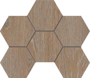 Estima Мозаика Мозаика KW01 Kraft Wood Rusty Beige Hexagon структурированный 25x28,5 Estima