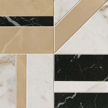 FAP Ceramiche fQKB Мозаика Calacatta Delicato / Onice Miele / Nero Elegante Deco Mosaico 30x30 FAP Ceramiche